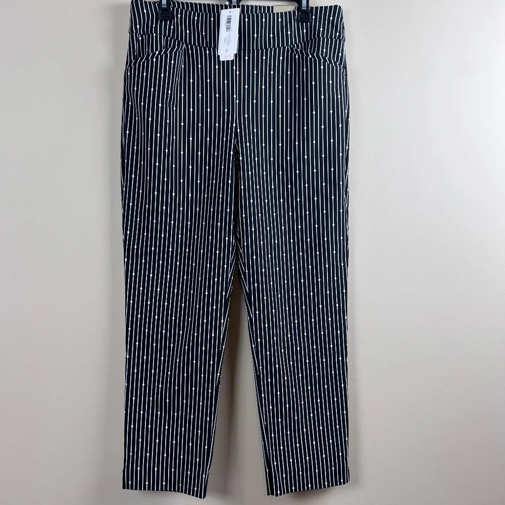 Chico’s Perfect Stretch Josie Slim Ankle Classic Rise Women’s Size 2 Black White - Picture 1 of 11